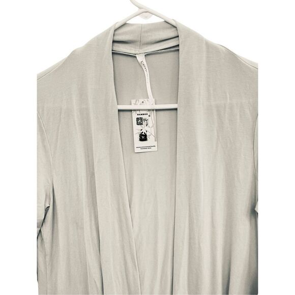 Renee C Bamboo Open Front Lightweight Cardigan Drape Jacket Natural Fiber Size M - Picture 2 of 4